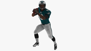 3D model Philadelphia Eagles American Football Player Running The Ball Fur