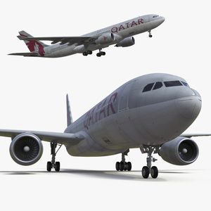 Airbus A330-200 Qatar Airways 3D model