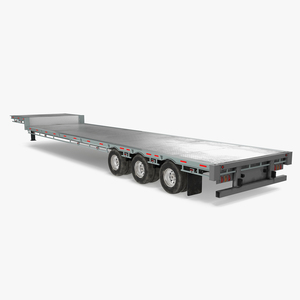 3D model Flatbed Semi Trailer