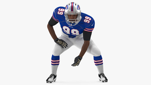 Buffalo Bills American Football Player Crouching Fur 3D