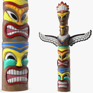 3D Vintage Totem Pole model