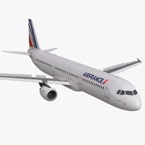 Airbus A321 Air France Rigged 3D model