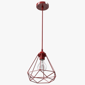 3D Modern Chandelier Red