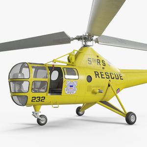 3D Search and Rescue Helicopter Sikorsky H-5 Rigged model