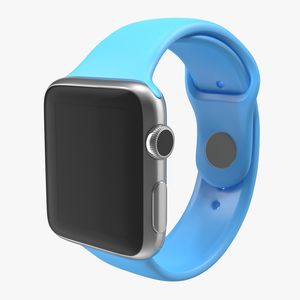 3D Apple Watch 38mm Fluoroelastomer Blue Sport Band model