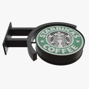 3D model Starbucks Signage Wall Mounted