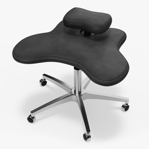 Cross Legged Office Chair with Wheels 3D