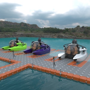 Aston Martin Submarine Floating Pontoon Cubes Rigged 3D