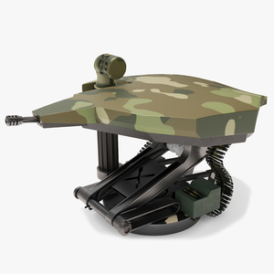 3D Camouflaged Turret for Interceptor Car model