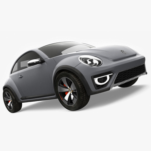 Volkswagen Beetle Modern Car Simplified 3D model