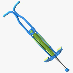 Kid Pogo Stick Blue and Green 3D model