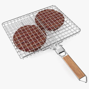 3D BBQ Handle Grill with Burger Patties