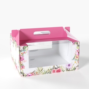 W Packaging Cake Box Pink with Window 3D