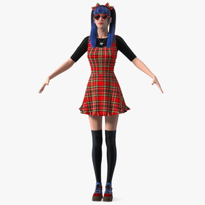 Fashionable Chinese Woman T-pose 3D