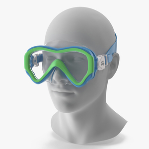 Kids Diving Goggle Seage Blue on Mannequin 3D