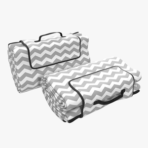 Picnic Blanket White Folded 3D