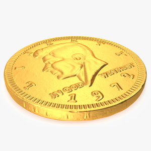 Chocolate Half Dollar Gold Coin Foil Wrapper 3D model