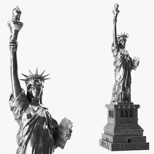 3D Statue of Liberty Silver Figurine model