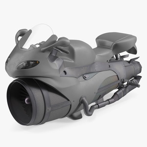 Futuristic Concept Motorcycle Gray 3D model