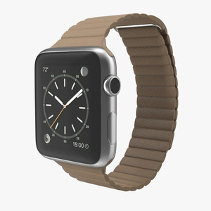 Apple Watch Brown Leather Magnetic Closure 2 3D model