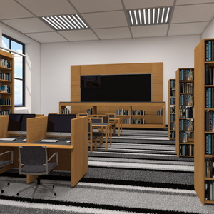 3D School Library Interior model