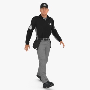 Baseball Umpire in Cap Rigged 3D model