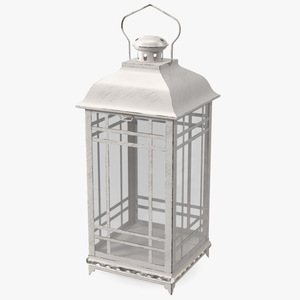 Candle Lantern Medium Cream 3D