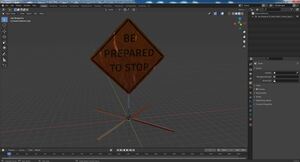 3D model Be Prepared To Stop Traffic Control Sign