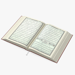 Quran Book Red Open 3D model