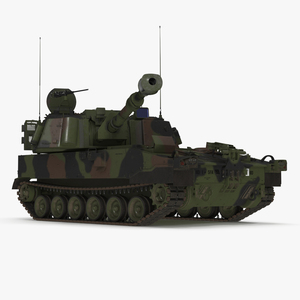 3D model M109 Paladin Howitzer Camouflage Color Rigged