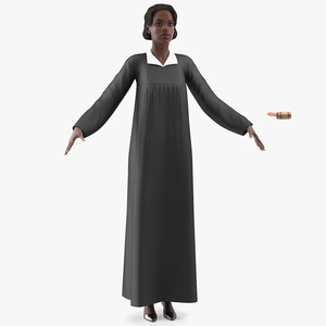 Dark Skin Judge Woman Neutral Pose 3D model