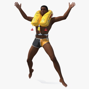 Drowning Man in a Life Jacket 3D model