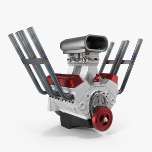 Hot Rod V8 Engine 3D