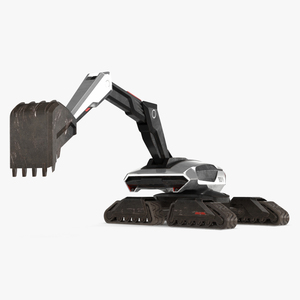 Excavator SciFi Concept Old Rigged 3D model