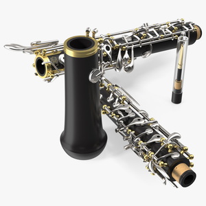 Woodwind Instrument Oboe Disassembled 3D