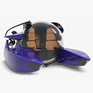 3D Aston Martin Luxurious Personal Submarine Purple model