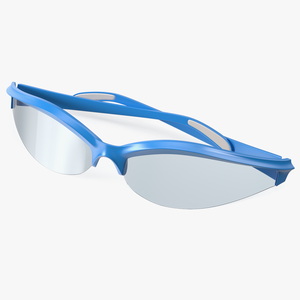 3D Blue Polarized Sport Sunglasses Folded model