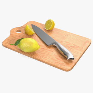 3D model Chopping Board with Lemon