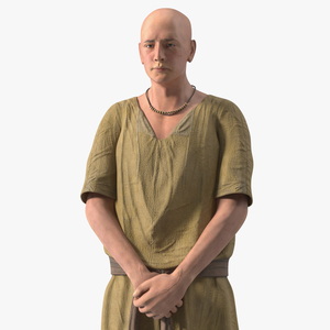 3D model Ancient Priest Rigged for Cinema 4D