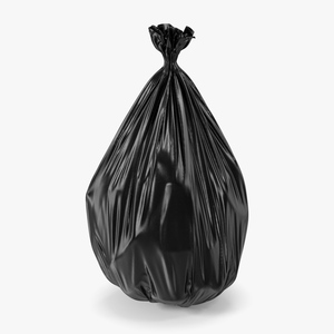 Black Trash Bag Closed 3D