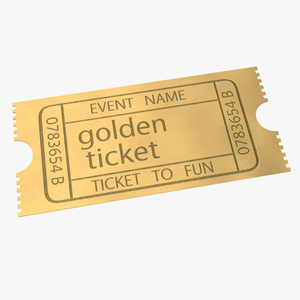 3D Golden Ticket for Event model