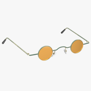 Small Round Spectacles Yellow 3D model