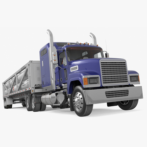 3D model Freight Truck with LNG Transport Trailer