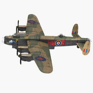 3D model British Heavy Bomber Avro Lancaster WWII