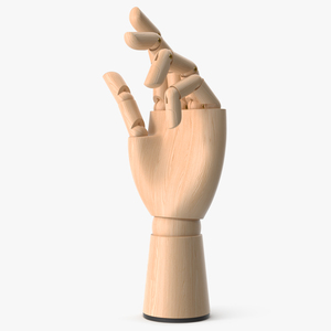 3D Wooden Drawing Hand Model Relaxed Pose model