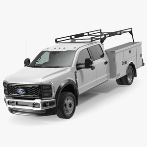 Ford Super Duty F550 with Service Body White 3D model