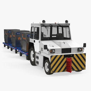 3D model Airport Tug Hallam HE50 and Luggage