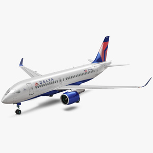 Airbus A220 100 Delta Simple Interior 3D