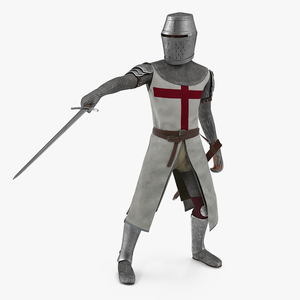 Crusader Knight Templar with Sword 3D model