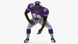 3D Minnesota Vikings American Football Player Crouching Fur